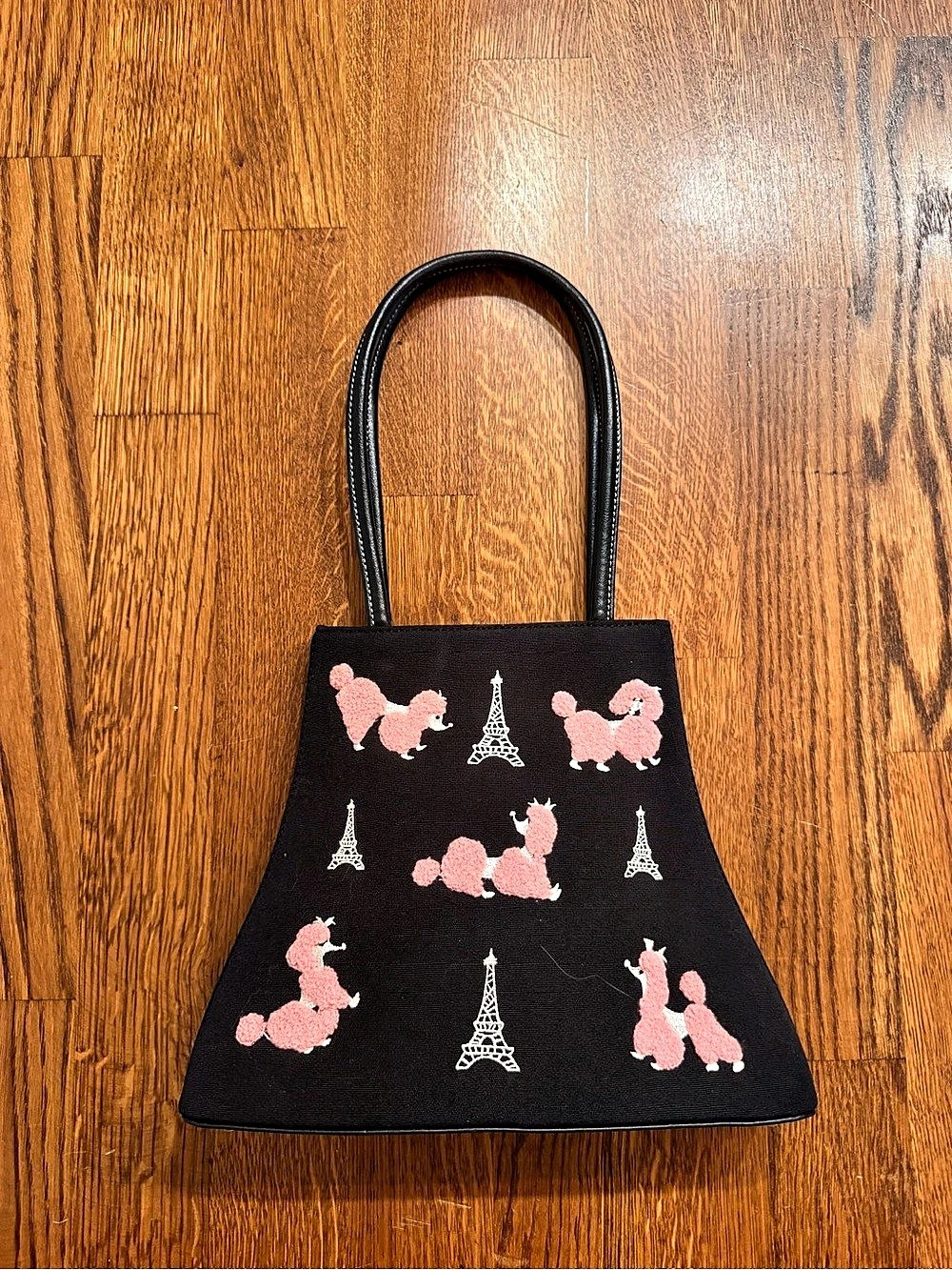 Black & Pink Poodle Tote Like New